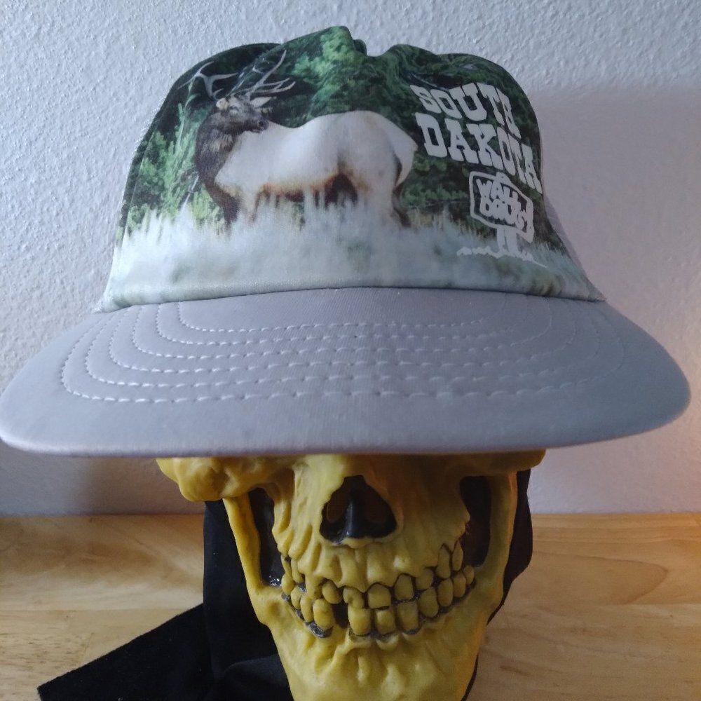Vintage Wall Drug South Dakota Deer Buck Snap Back Trucker Hat